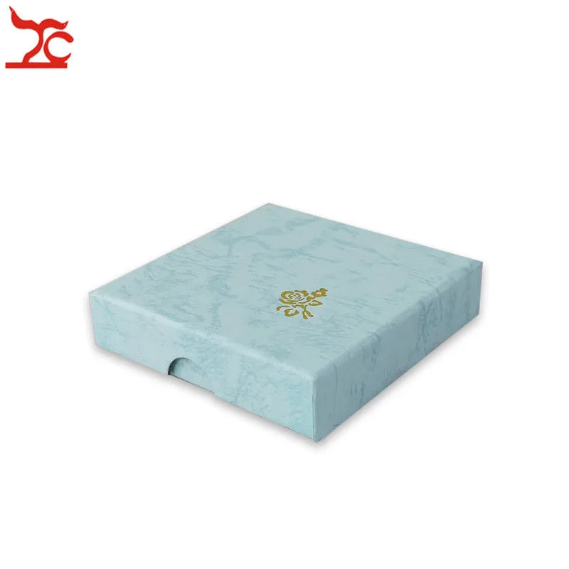 20Pcs/lot Square 2cm High Paper Jewelry Gift Box 4 Color Available Bracelet Jade Storage Organizer Gift Rost Print Box Wholesale