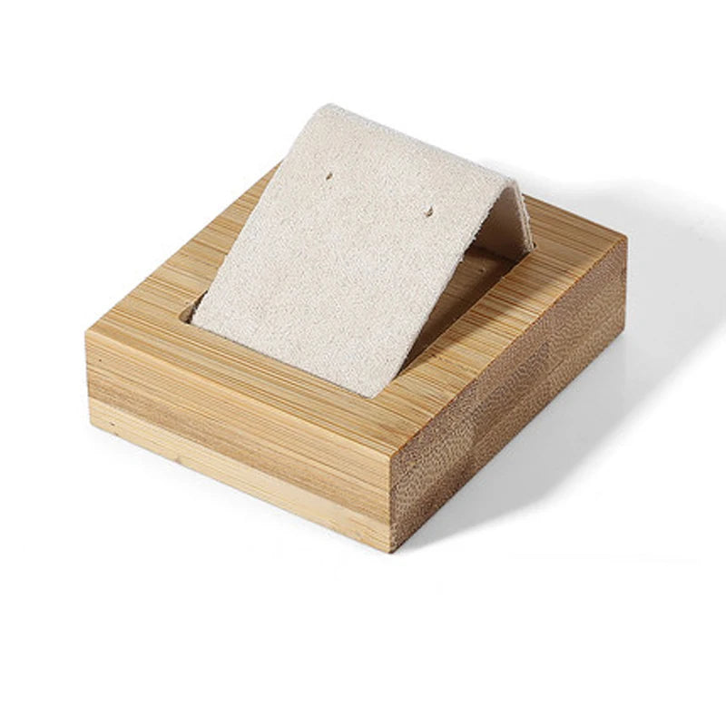 Bamboo Wood Earrings Display Bracket Jewelry Display Tray Earrings Display Shelf Jewelry Tray