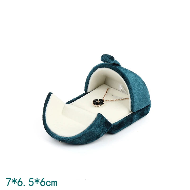 Double Open High Quality Super Soft Velvet Jewelry Box Jewelry Storage Box Necklace Ring Bracelet Gift Box