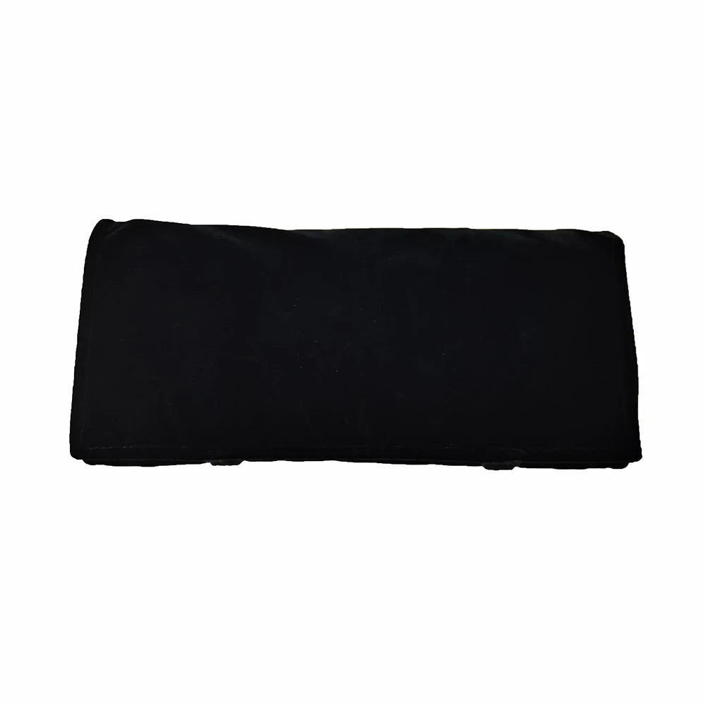 Fashion Black Velvet Jewelry Roll Bag with Zipper Bracelet Organizer Storage Pouch Portable Necklace Display Travel Bag