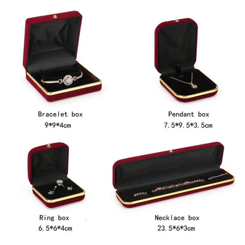 New Jewelry Storage Box Necklace Ring Display Box Earrings Bracelet Storage Box Phnom Penh Flannel Storage Box Gift Box