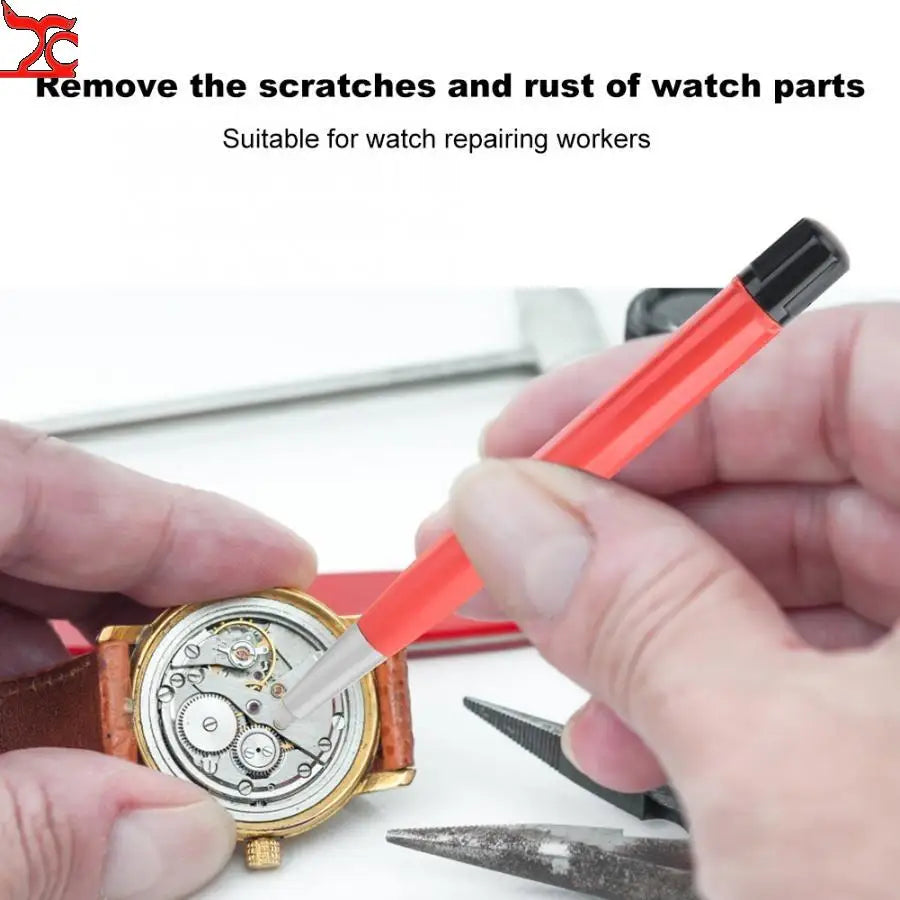 Rust Removal Brush Pen Fiberglass Brass Steel Clean Scratch Polishing Tool Red Watch Repair Tool Watch Parts Accessory