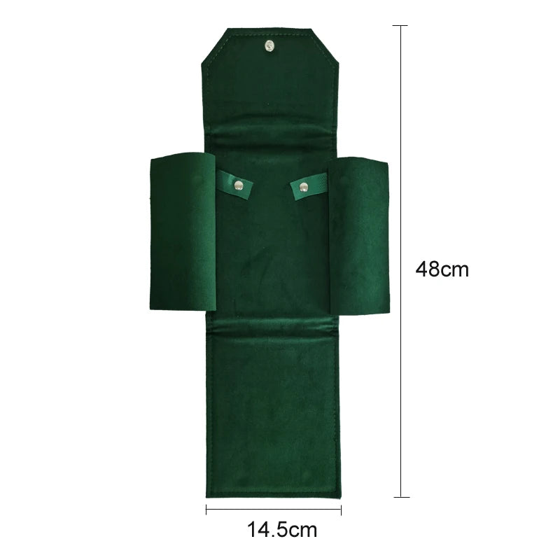 Dark Green Jewelry Velvet Bag Exhibitor Set Jewelry Storage Case Wrist Watch Necklace Display Holder Rings Pendants Packaging