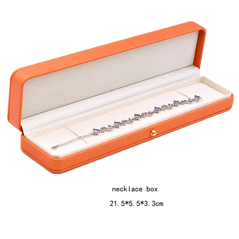 High Quality Pu Leather Jewelry Packaging Gift Box Proposal Ring Box Brooch Earring Display Box Necklace Collection Box