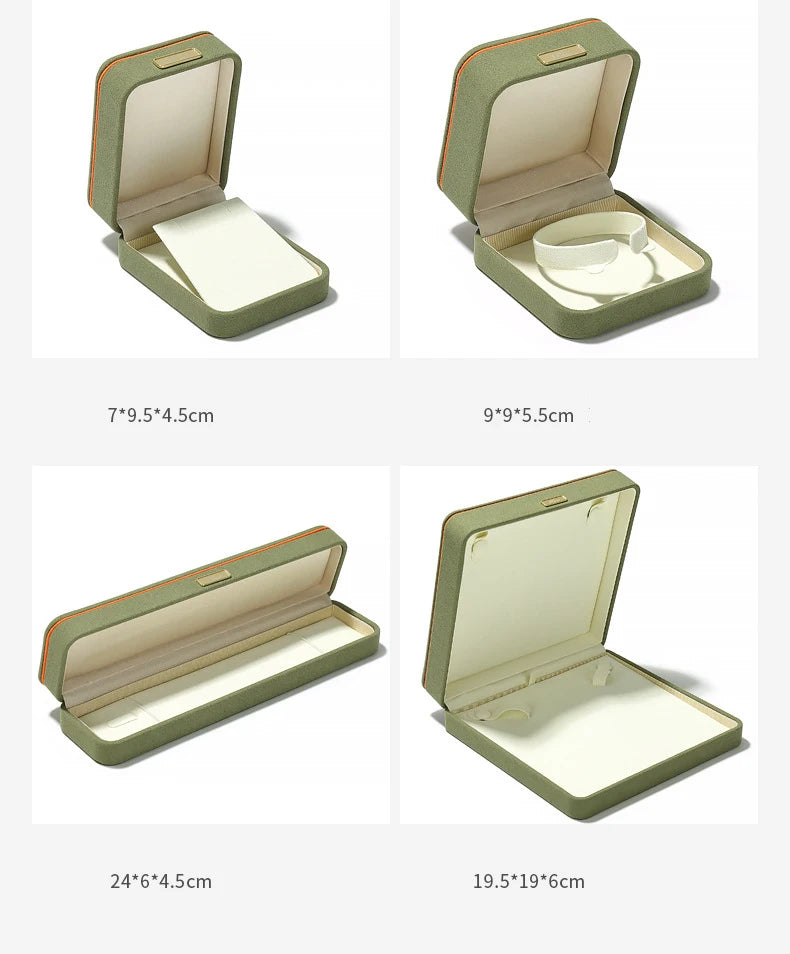 New High-End Dark Green Jewelry Packaging Box Necklace Earrings Storage Holder Wedding Party Ring Gift Boxes