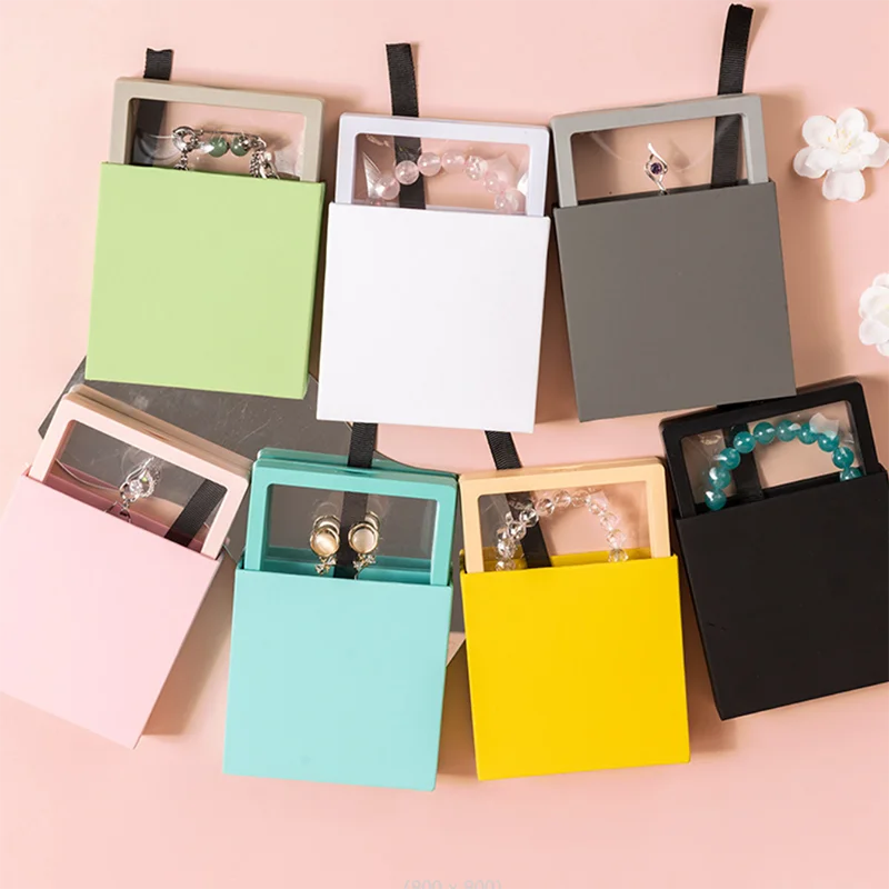 Dustproof Pe Film Jewelry Storage Box Necklace Bracelet Holder Ring Pendant Earring Antioxidant Case Jewelry Display Boxes 10pcs