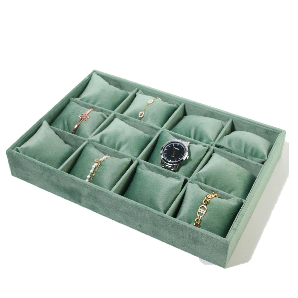 Jewelry Organizer Earring Necklace Display Stand Quality Pink Velvet Ring Tray Pendant Storage Plate Watch Bracelet Holder