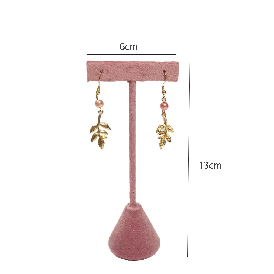 Pink Velvet Jewelry Organizer Trays Earrings Rings Holder Stud Ear Watch Bangle Storage Tray Jewelry Counter Jewelry Display