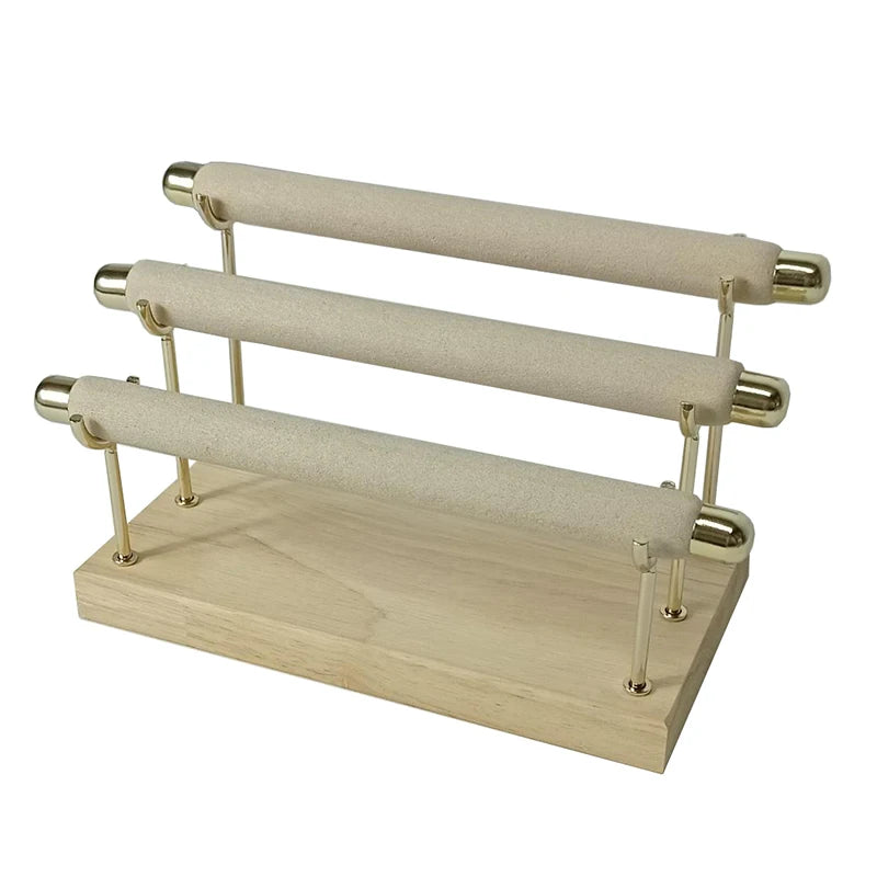 Detachable Ring Display Rack with Stick Wooden Multilayer Jewelry Holder Organizer Retail Store Window Showcase Shelf Stand