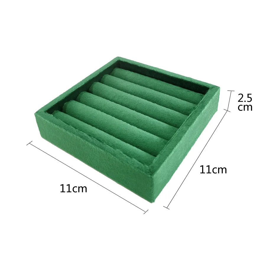 High Quality Velvet Square Tray 11*11Cm Rings Organizer Ear Studs Bangle Storage Plate Jewelry Display Multiple Colors Available