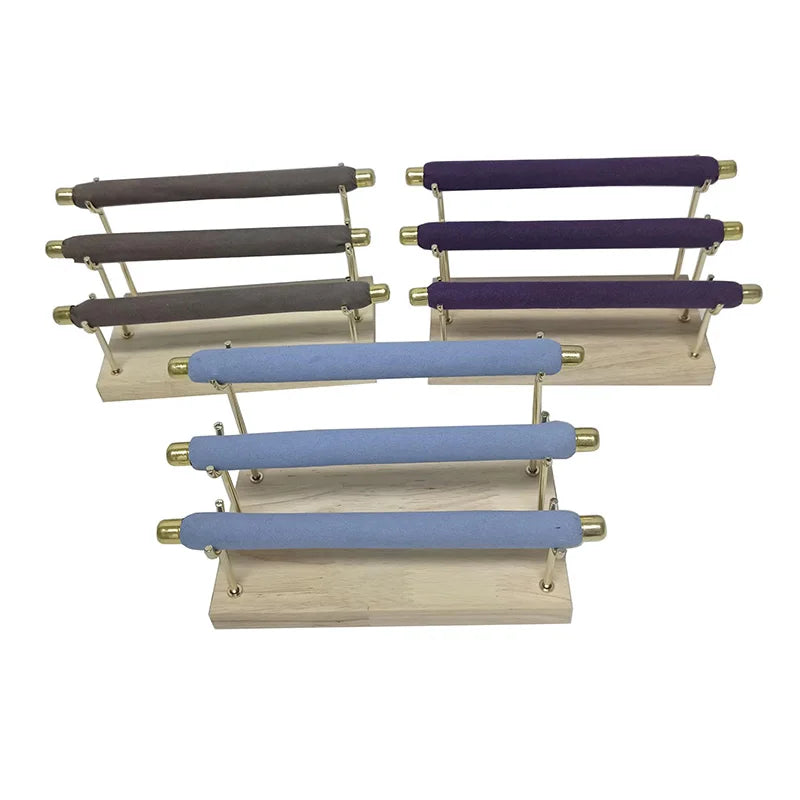 Detachable Ring Display Rack with Stick Wooden Multilayer Jewelry Holder Organizer Retail Store Window Showcase Shelf Stand