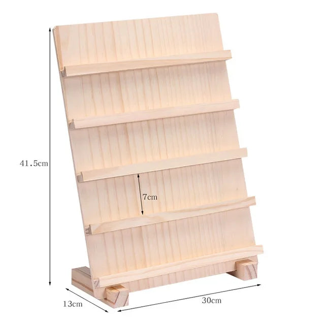 Wood Earrings Bangle Display Stand 2/3/4/5 Layers Shelf Mobile Phone Wallet Holder Detachable Vertical Simple Fram