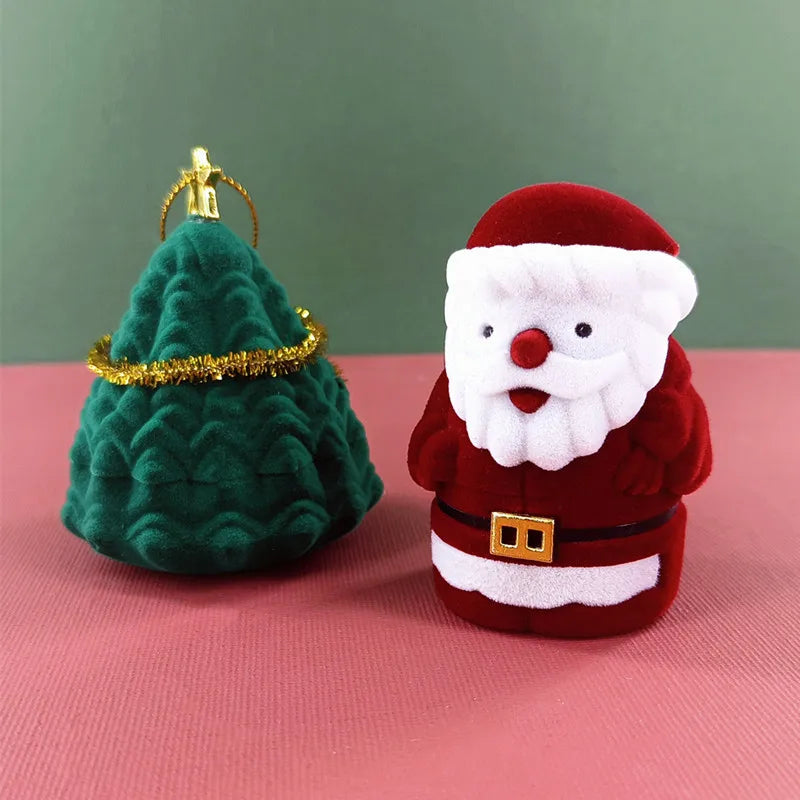 Christmas Gift Packaging Box Paper Jewelry Bag with Raffia Filler Wedding Party Necklace Ring Earring Small Accessory Gift Box