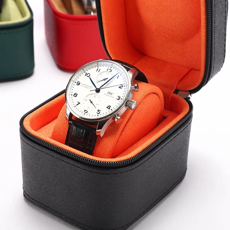 Round Storage Box for Watch Bracelet Exquisite Leather Watch Display Box Festival Party Gift Packaging Box