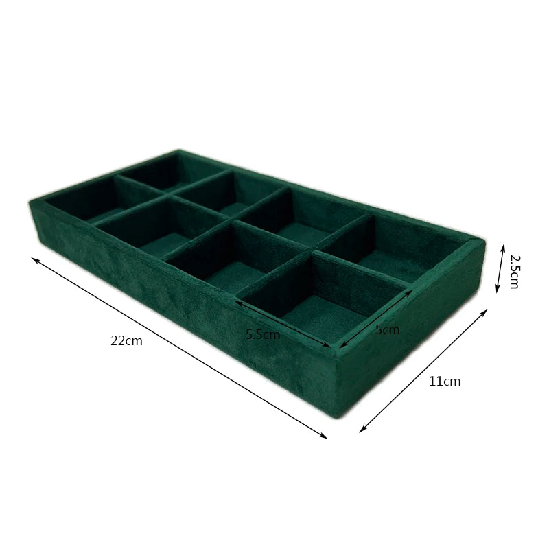 Velvet Jewelry Box Organizer Ring Stud Slot Bar Tray Chain Earring Cufflink Holder Accessorie Bague Bijoux Jewelry Display Box