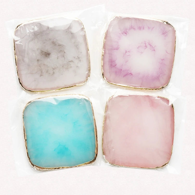Colorful Resin Square Nail Art Phnom Penh Palette 8.7*8.7Cm Ring Earring Jewelry Display Props Useful Work Showcase Tool Tray