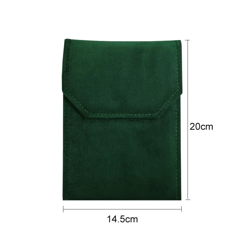 Dark Green Jewelry Velvet Bag Exhibitor Set Jewelry Storage Case Wrist Watch Necklace Display Holder Rings Pendants Packaging