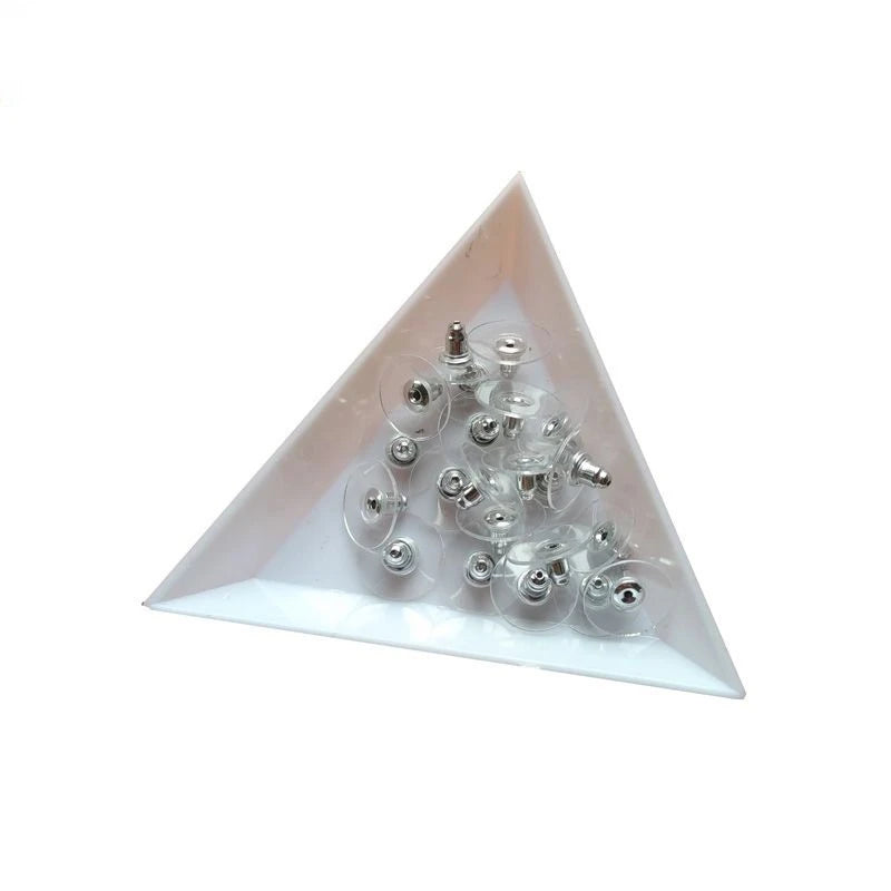 Wholesale 100Pcs/lot Plastic Triangle Jewelry Sorting Tray Gemstone Collection Storage Beads Crystal Nail Art Tool Tray