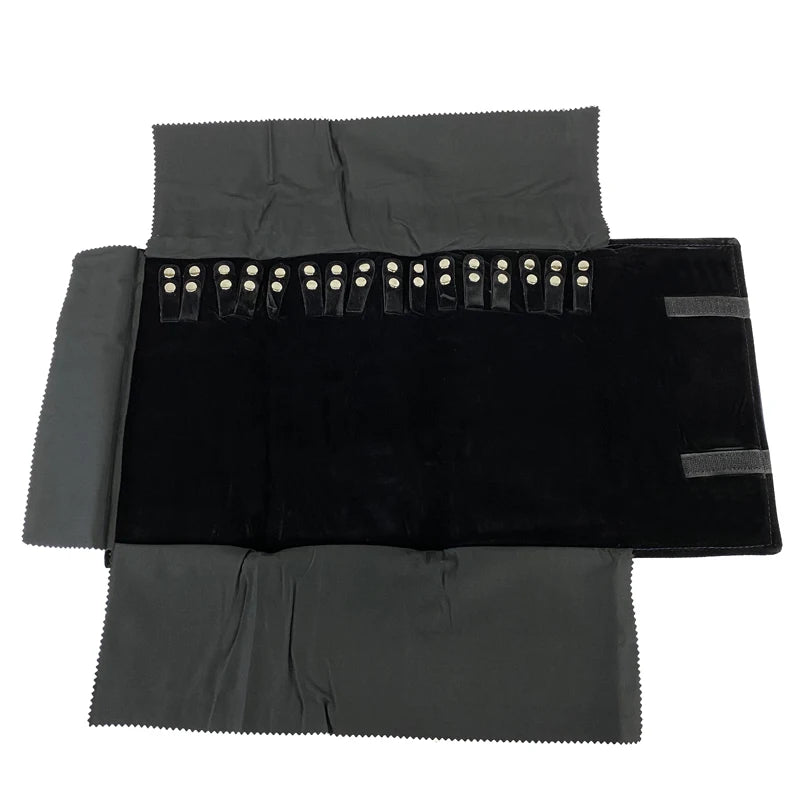 Navy Blue Leather Jewelry Roll Bag Portable Carring Case Organizer Multi Functional Necklace Pendant Storage Box
