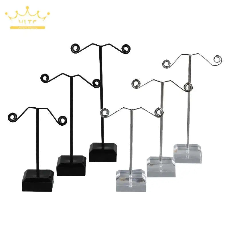 Earring Display Stand Jewelry Rack Bracelet Displays Holder Metal Earrings Stud with Acrylic Base 3Pcs/set Tassel Dangle Rack