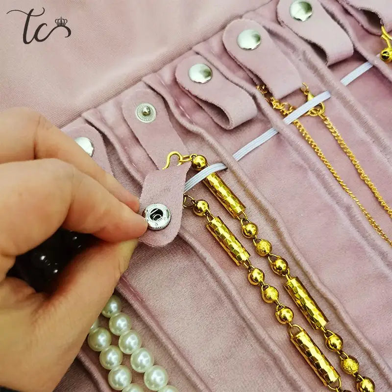 New Jewelry Roll Pack Pearl Necklace Bracelet Storage Display Bag Portable Travel Storage Display Roll Pack