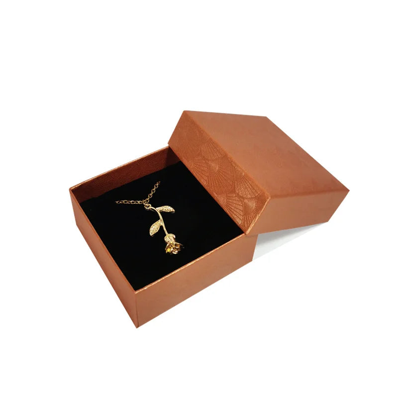 12Pcs/lot Square Jewelry Packaging Boxes Wholesale Neckalce Ring Ear Stud Storage Case Shell Pattern Jewelry Gift Box