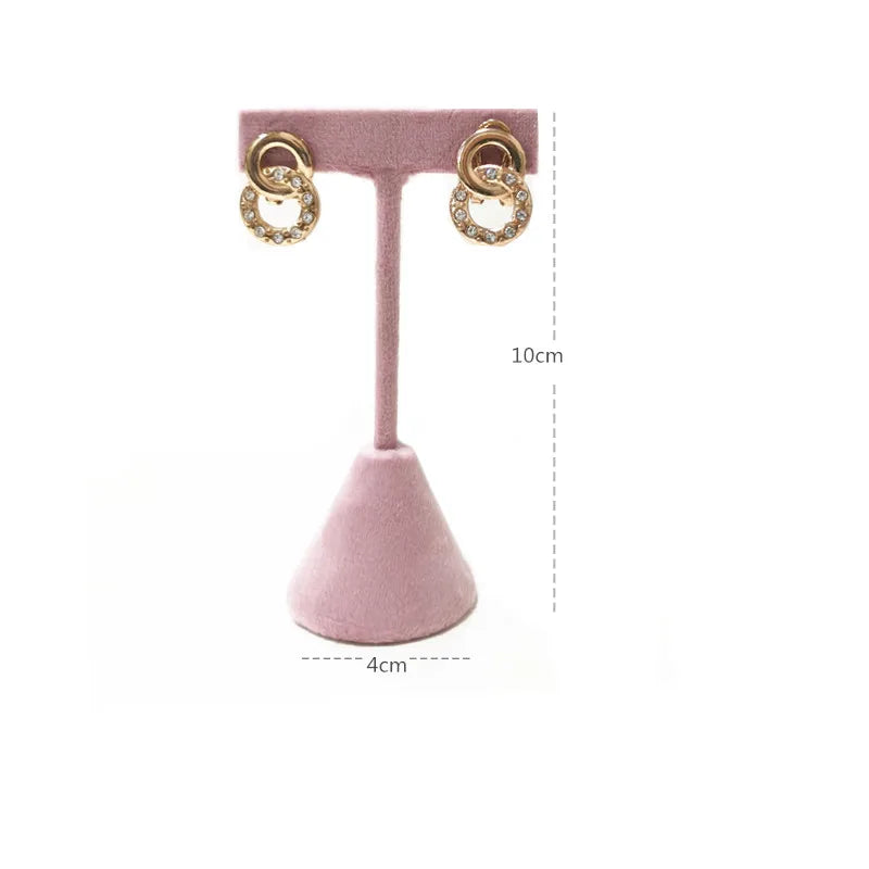 Jewelry Organizer Earring Necklace Display Stand Quality Pink Velvet Ring Tray Pendant Storage Plate Watch Bracelet Holder