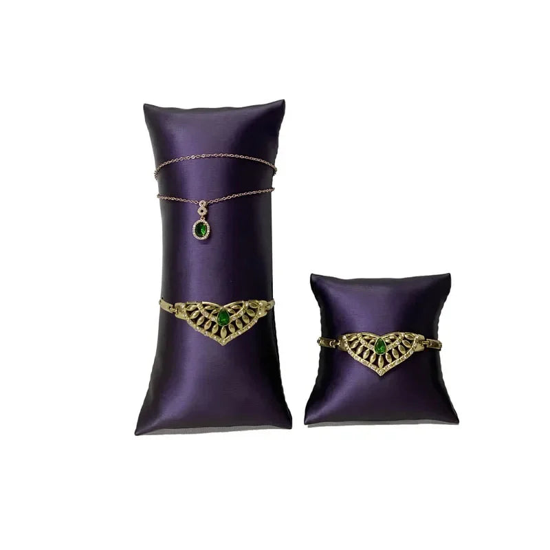 1 Set Colorful Velvet Jewelry Exhibitor Pillow Stand Bracelet Watch Bangle Organizer Cushion Photography Prop Show Holder