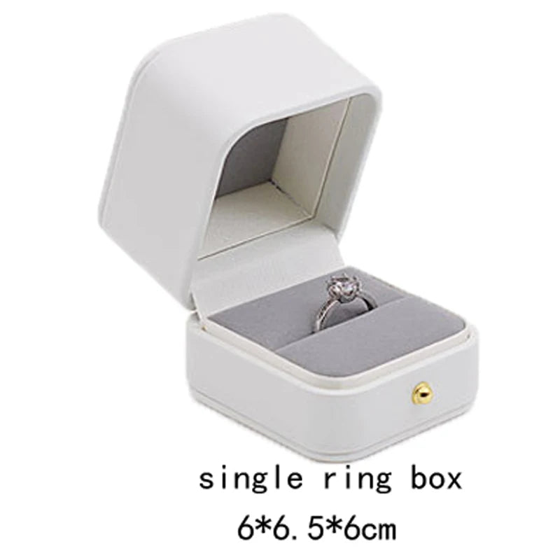 High Quality Pu Leather Jewelry Packaging Gift Box Proposal Ring Box Brooch Earring Display Box Necklace Collection Box