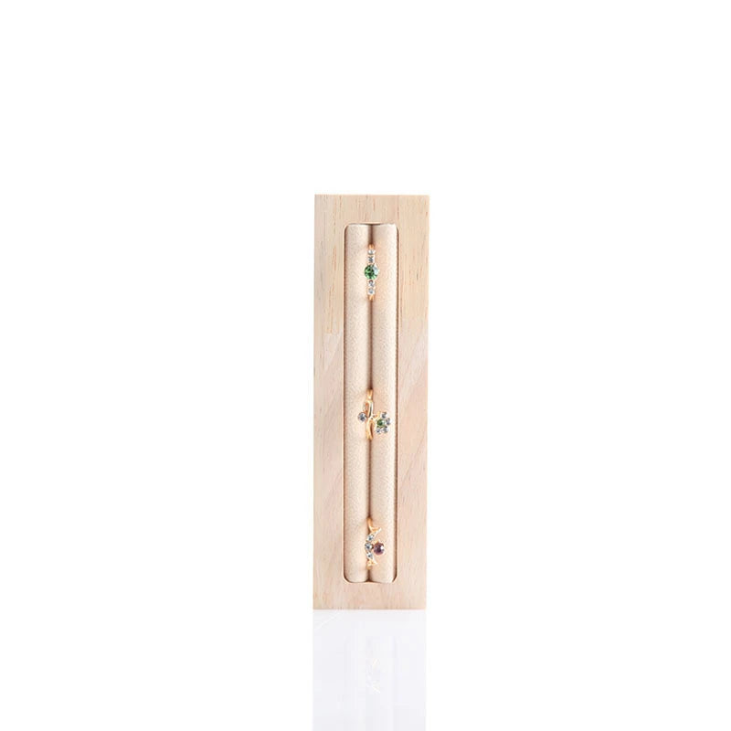 Natural Wood Square Earrings Rings Display Tray Jewelry Storage Plate Store Exhibitors Counter Showcase Props