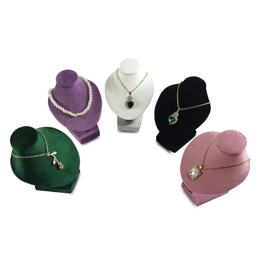 Mini Jewelry Display Stand Necklace Organizer High Quality Velvet Jewelry Rack Small Necklace Display Portrait Mannequin