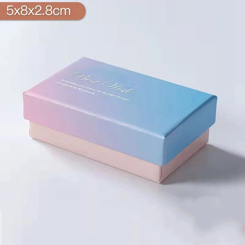 Pink Blue Jewelry Boxes Ring Earrings Gift Box Jewelry Organizers Gradient Storage Case Necklace Bracelet Packing Box Tote Bag