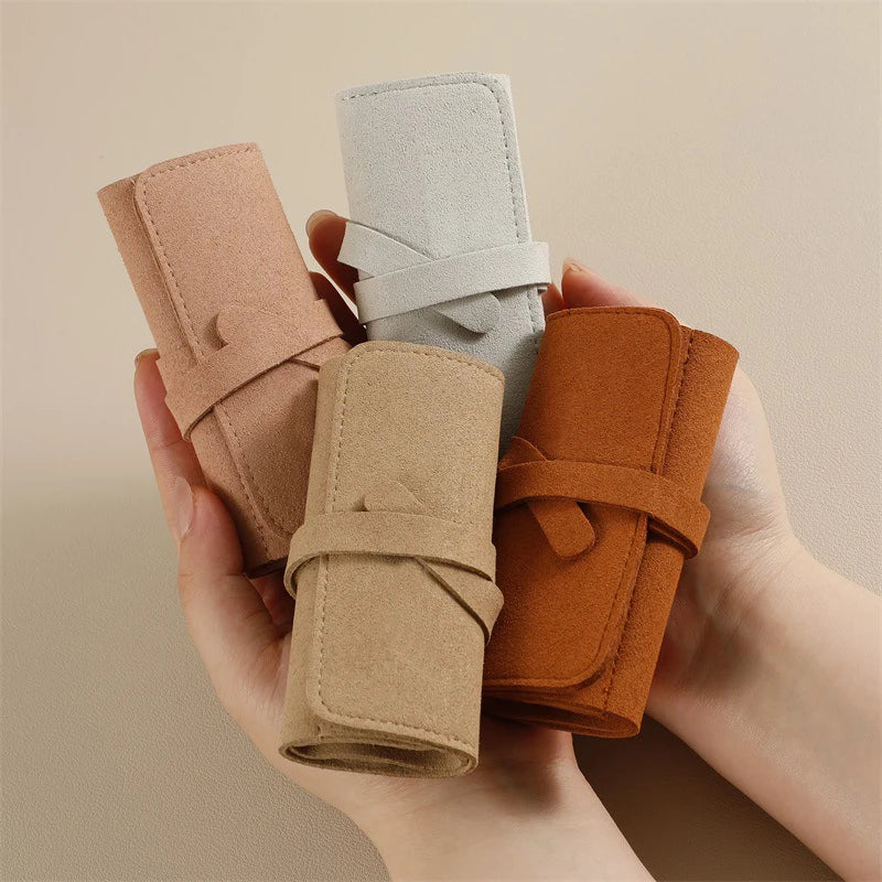 Exhibition Travel Portable Jewelry Storage Bag Microfiber Ring Earrings Display Collection Bag