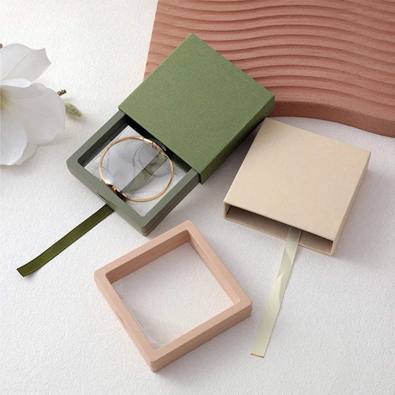 Dustproof Pe Film Jewelry Storage Box Necklace Bracelet Holder Ring Pendant Earring Antioxidant Case Jewelry Display Boxes 10pcs