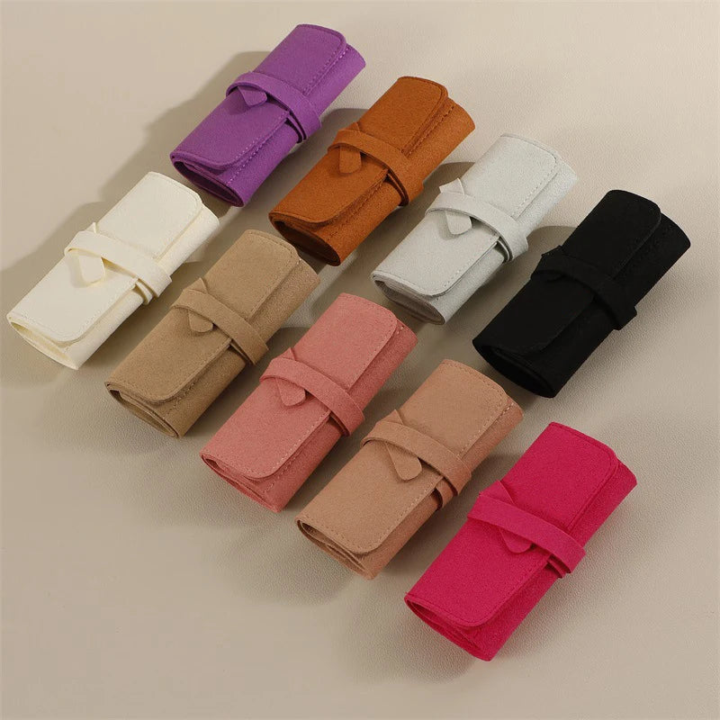 Exhibition Travel Portable Jewelry Storage Bag Microfiber Ring Earrings Display Collection Bag