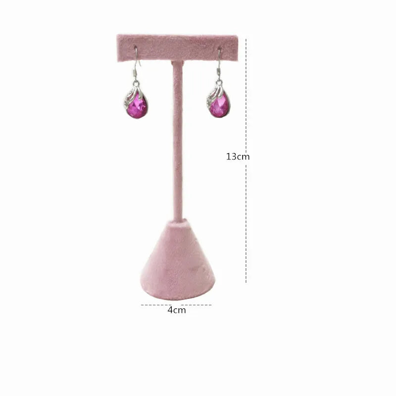 Jewelry Organizer Earring Necklace Display Stand Quality Pink Velvet Ring Tray Pendant Storage Plate Watch Bracelet Holder