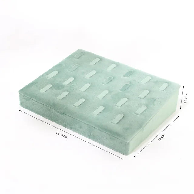Metal Jewelry Exhibitor Tray Green Velvet Jewelry Display Rack Counter Display Library Jewelry Exhibitors Storage Of Jewelry
