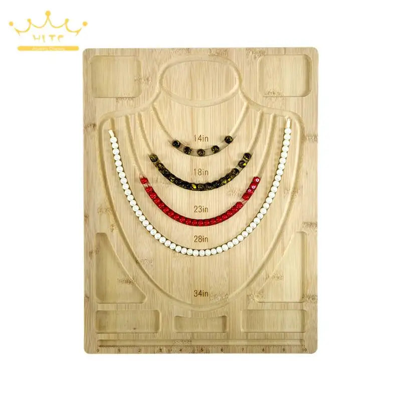 Bracelet Necklace Design Tray Bamboo Diy Tool Pearl Beaded Decorative Board Household Diy Accessory Tools for Handmade Crafts
