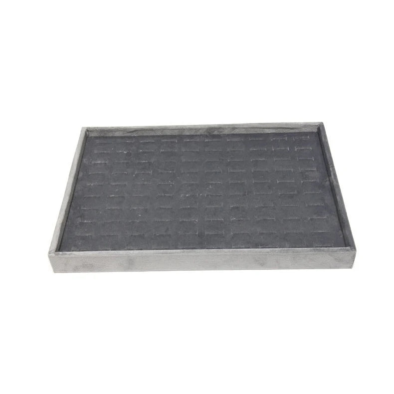 Dark Gray Velvet Tray for Jewelry Ring Bracelet Necklace Storage Organizer Earrings Pendant Holder Jewelry Packaging Trays