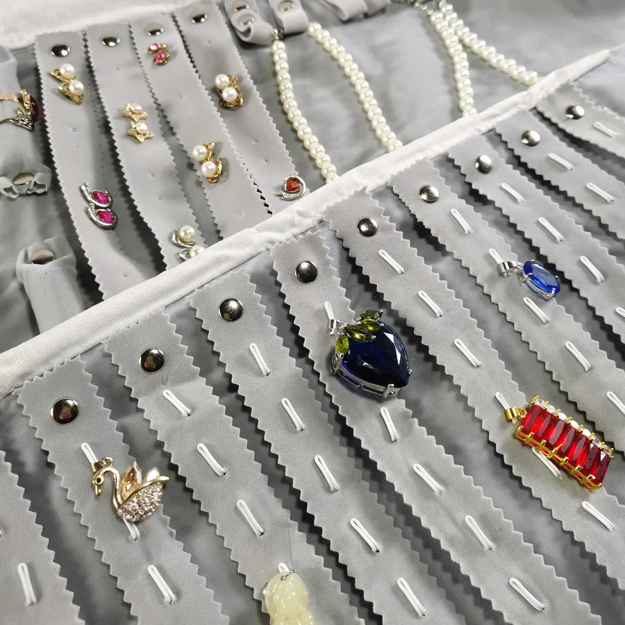 Jewelry Exhibition Jewelry Storage Bag Portable Velvet Pouch Ring Earring Necklace Storage Holder Set Jewelry Organize Bags