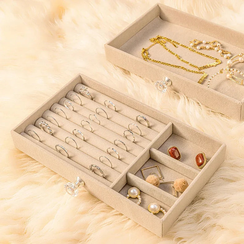 Dust-Proof Clear Acrylic Drawer Box 3 Layer Jewelry Earrings Ring Storage Case with Velvet Tray Bracelet Packaging Boxes