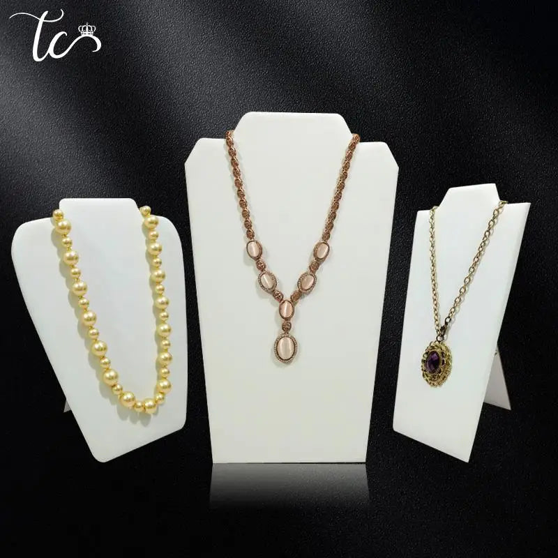 New Jewelry Display Stand Velvet Pu Pearl Necklace Display Board Pendant Earrings Storage Stand Counter Display