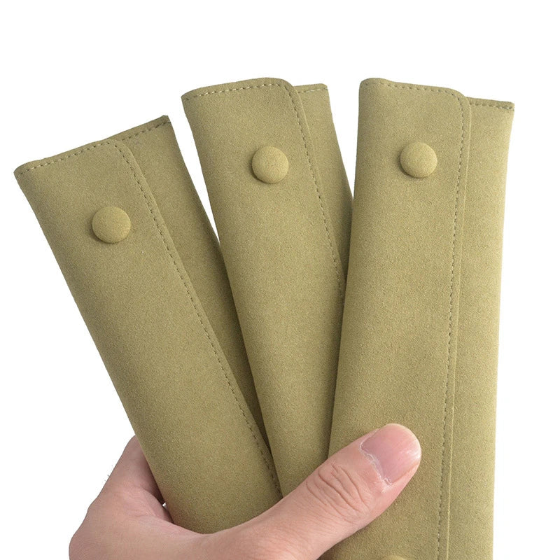 Creative Grass Green Necklace Storage Bag Microfiber Portable Bracelet Snap Collection Bag Jewelry Storage Bag