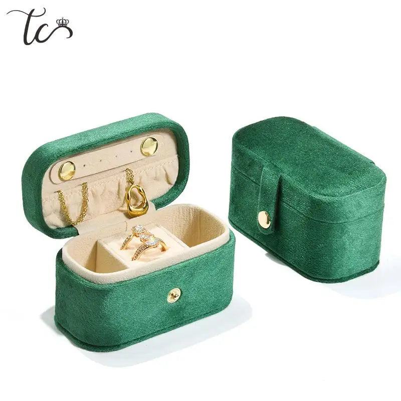 Portable Velvet Small Jewelry Box Jewelry Packaging Box Velvet Ring Earring Container Traditional Festival Gift Packing Boxes