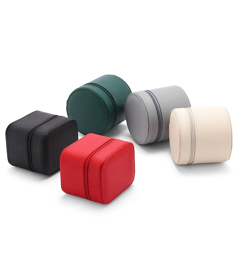 Round Storage Box for Watch Bracelet Exquisite Leather Watch Display Box Festival Party Gift Packaging Box