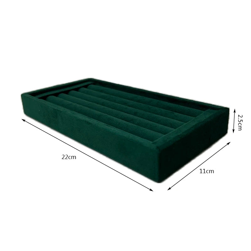 Velvet Jewelry Box Organizer Ring Stud Slot Bar Tray Chain Earring Cufflink Holder Accessorie Bague Bijoux Jewelry Display Box