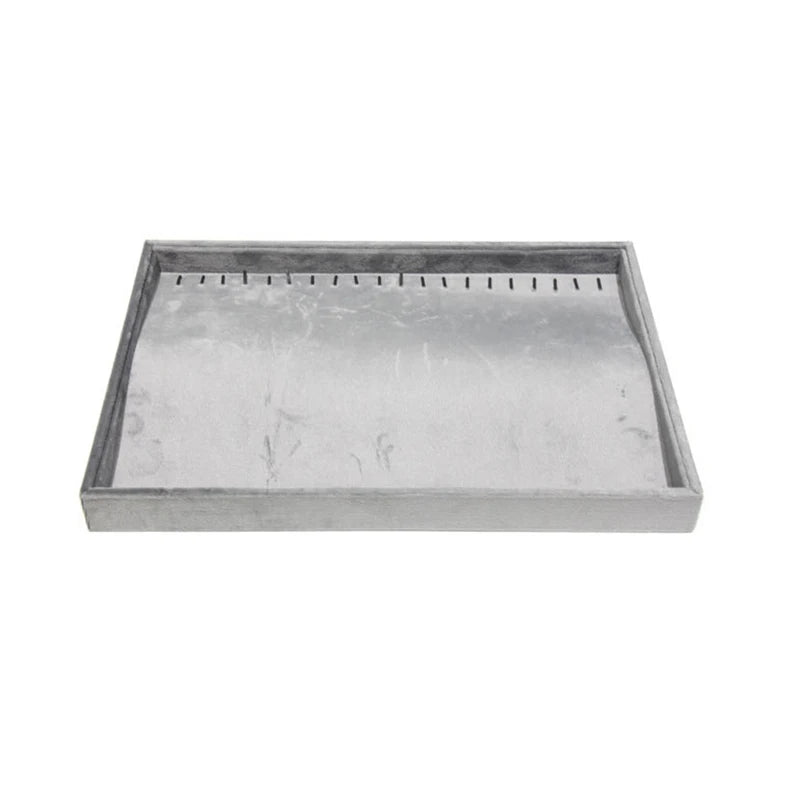 Dark Gray Velvet Tray for Jewelry Ring Bracelet Necklace Storage Organizer Earrings Pendant Holder Jewelry Packaging Trays