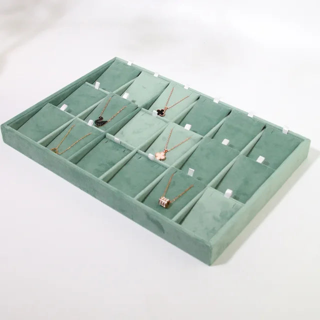 Metal Jewelry Exhibitor Tray Green Velvet Jewelry Display Rack Counter Display Library Jewelry Exhibitors Storage Of Jewelry