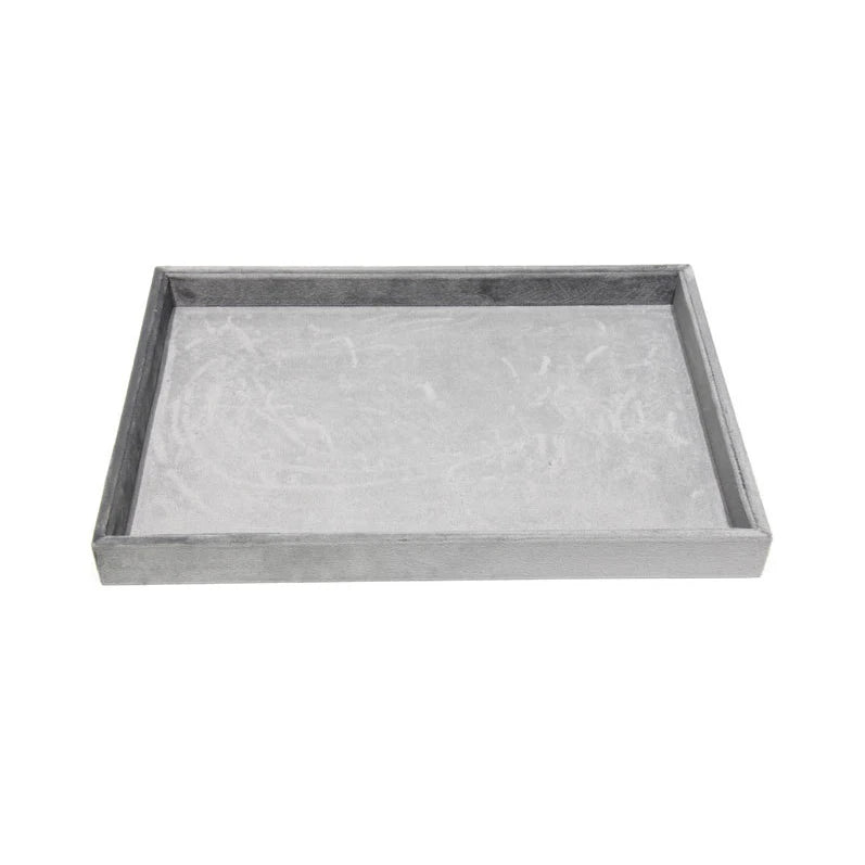 Dark Gray Velvet Tray for Jewelry Ring Bracelet Necklace Storage Organizer Earrings Pendant Holder Jewelry Packaging Trays