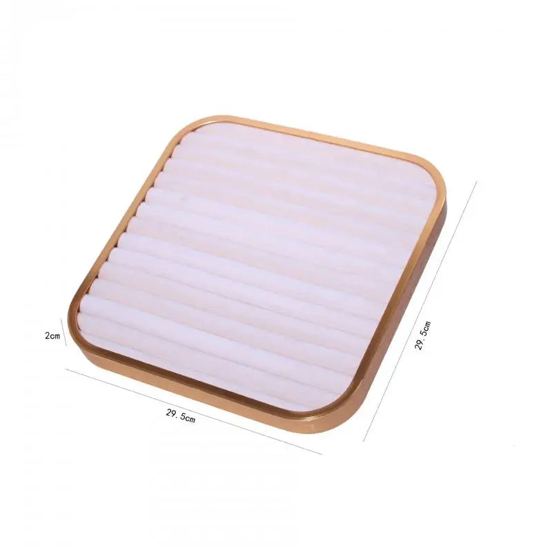 High End Metal Framed Jewelry Plate Rectangular Ring Earring Tray Circular Thin Bracelet Jewelry Display Storage Board Counter